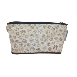 estuche pequeño tela huellas perro