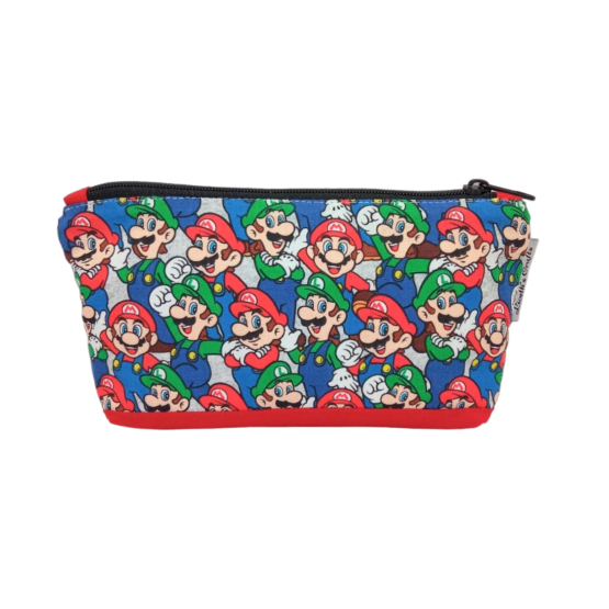 estuche pequeño tela mario y luigi bros