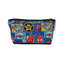 estuche pequeño tela spiderman negro