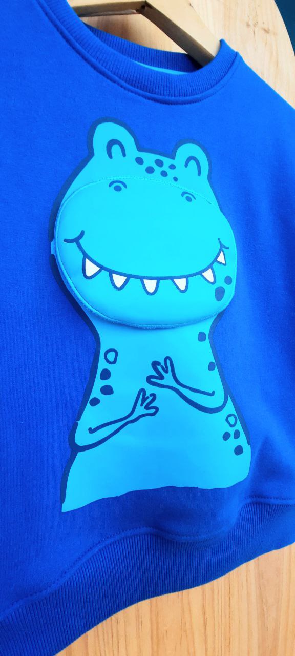 Sudadera azulona "Dinosaurio con boca." - Imagen 2