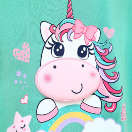 Sudadera verde menta "Unicornio con boca"