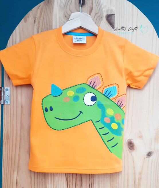 Camiseta manga corta "Dino naranja"