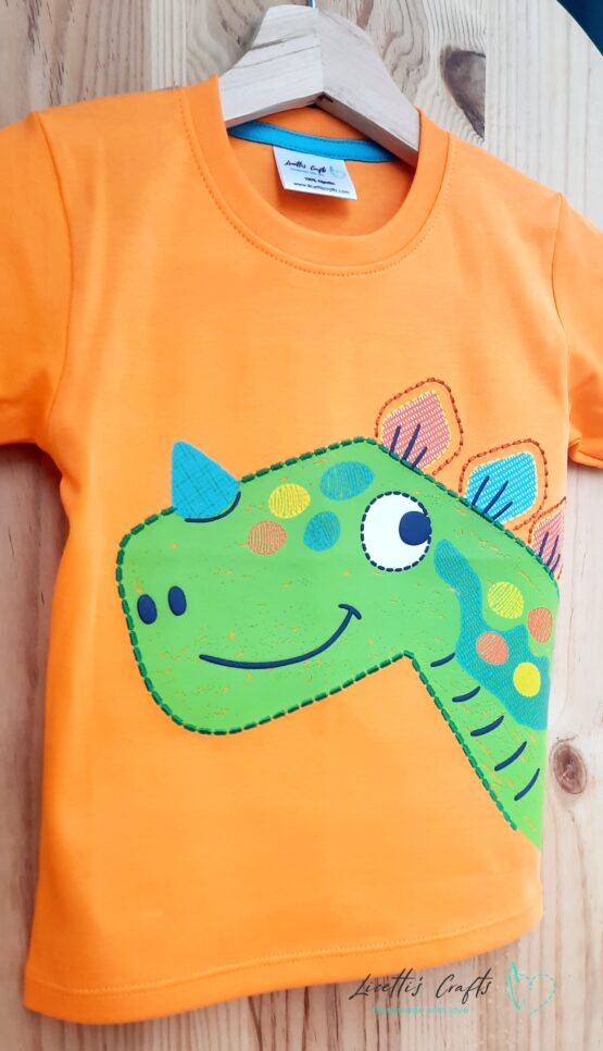 Camiseta manga corta "Dino naranja" - Imagen 6
