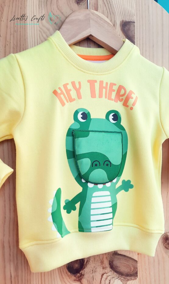 Sudadera Cocodrilo Niño Amarilla 100% Algodón Orgánico con Boca 3D - Imagen 5