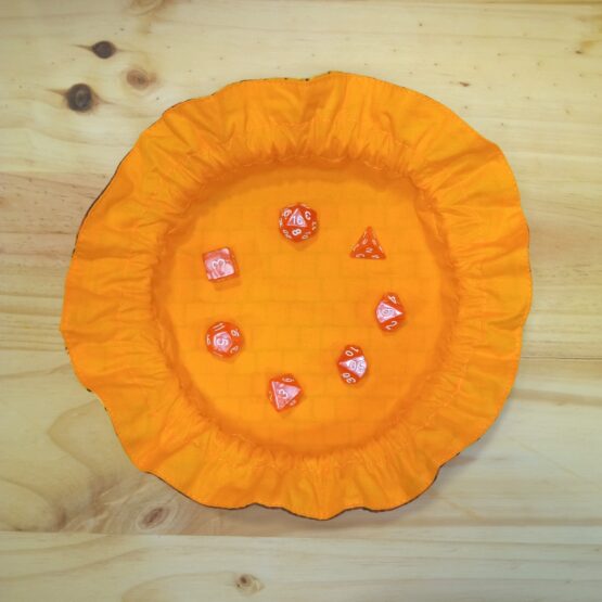 Saco y bandeja de dados pequeña "Losetas naranjas" - Imagen 4