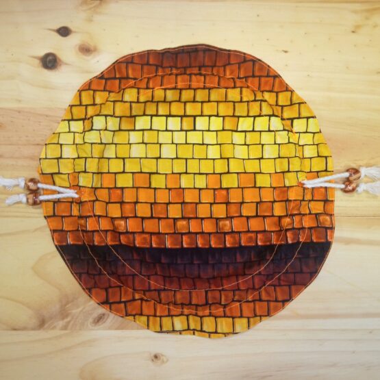 Saco y bandeja de dados pequeña "Losetas naranjas" - Imagen 5