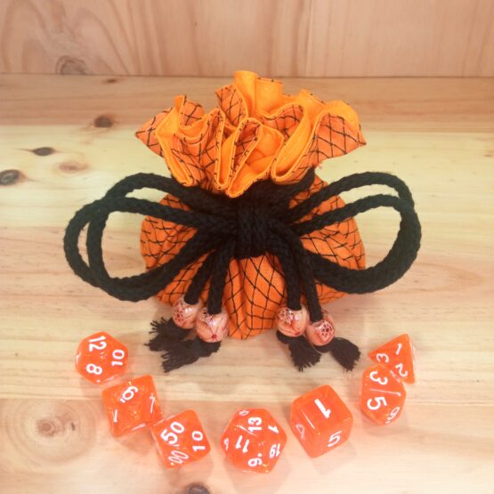 Saco y bandeja de dados pequeña "Escama naranja" - Imagen 2