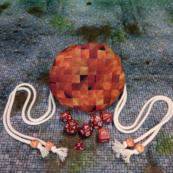 Saco para dados tela pixel marrones