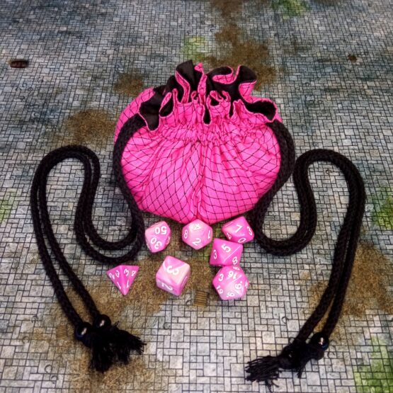 Bolsa de dados con compartimentos escama rosa