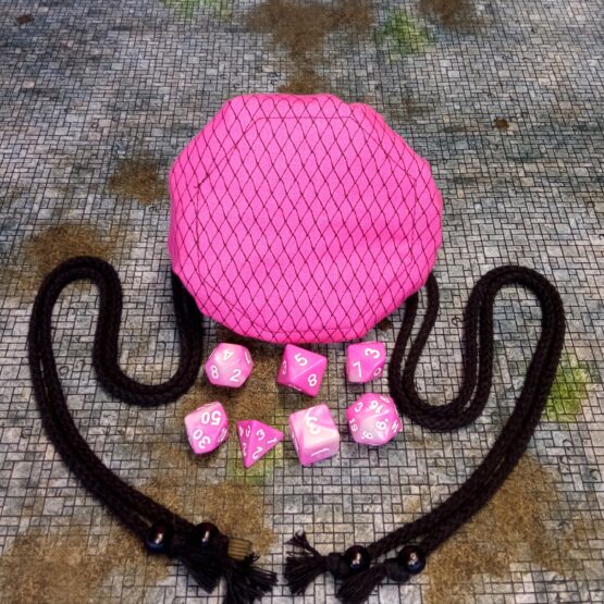 saco de dados con compartimentos escama rosa