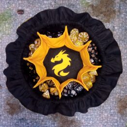 Saco para dados con bandeja mediana "Escama dragón dorado"