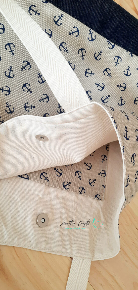 Bolso de playa con anclas marineras hecho a mano en España - Imagen 9