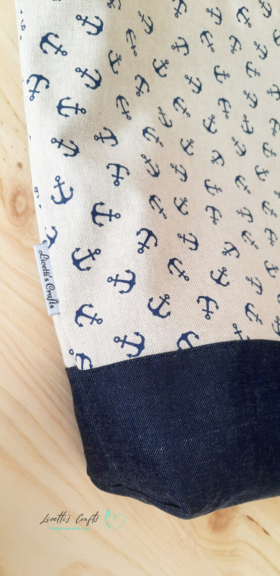 Bolso de playa con anclas marineras hecho a mano en España - Imagen 6