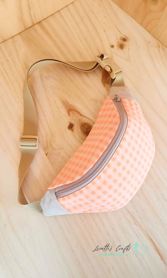Riñonera Vichy Naranja Flúor