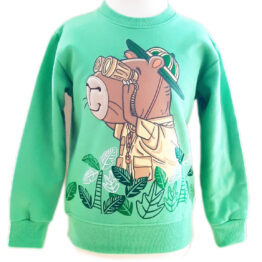 Sudadera Infantil Verde con Capibara – Algodón Orgánico