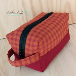 Estuche Box Vichy Castaña y Vino | Hecho a Mano en Cantabria