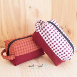 Neceser vichy hecho a mano tipo caja|Burdeos