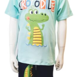 Conjunto Infantil Cocodrilo en Algodón Pima Orgánico 100% – Camiseta + Short
