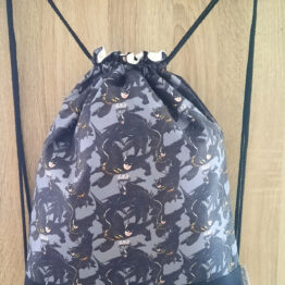 Mochila de cordones Batman de tela 100% algodón americano hecha a mano